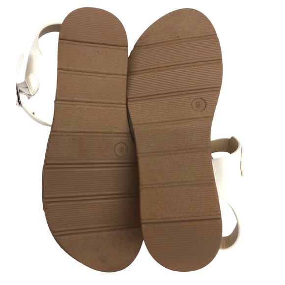 Steve Madden White Crystal Rhinestone Embellished Slingback Flat Sandals 5 - Picture 3 of 5